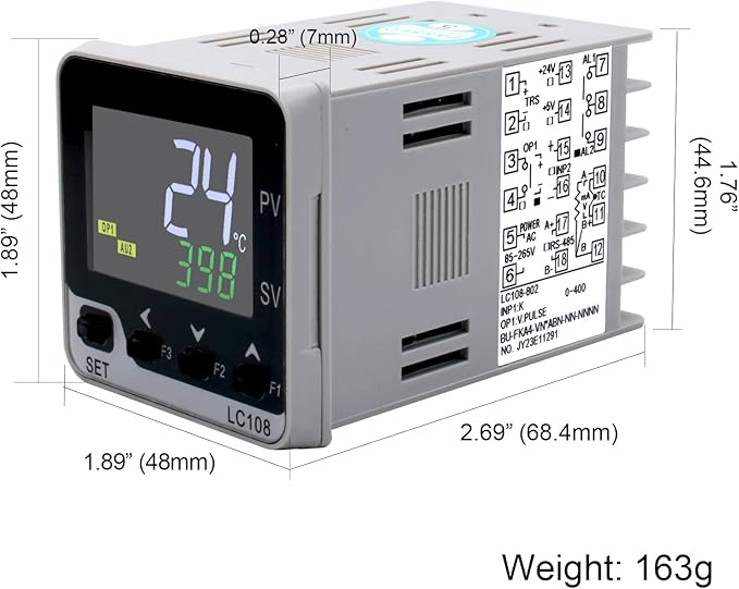 PID Temperature Controller; LC108 TC/RTD Input ;Output:SSR, Size:48*48 - Image 5