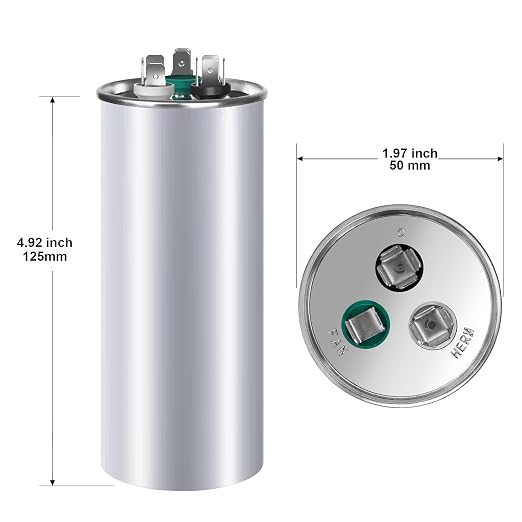 FOCSPROD 30+10 uF 30/10 MFD ±6% 370V/440V CBB65B AC Capacitor, Dual Run Round - Image 2
