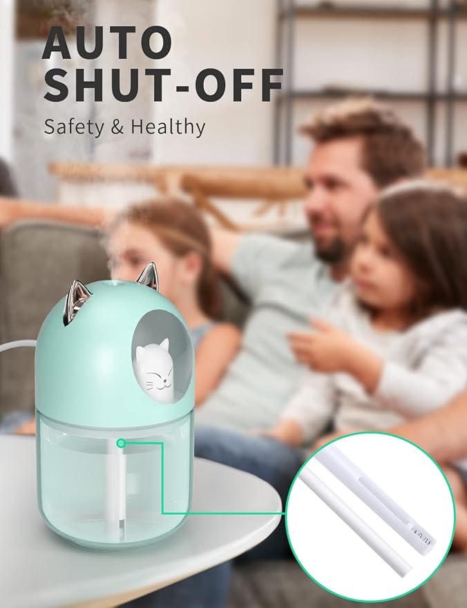 Cool Mist Humidifier, 300ml Mini Humidifiers - Image 4