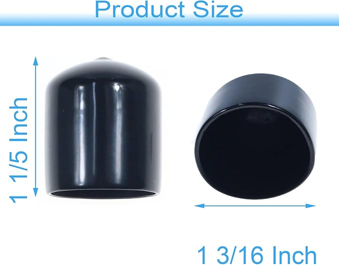 Acocony 1 3/16 Inch Rubber Cap Round Rubber End Caps PVC Flexible Protector - Image 2