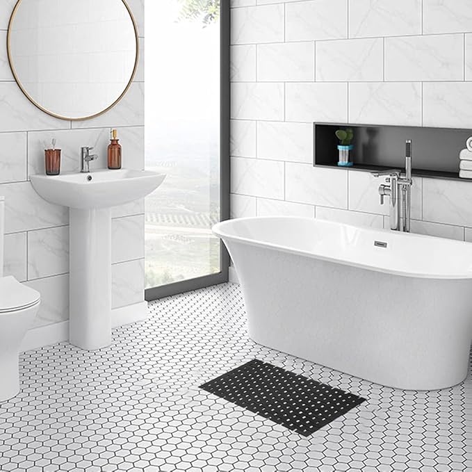 Bambo Bath Mat Bathroom Rugs Floor Wood Shower Bathtub Waterproof Non Slip - Image 2