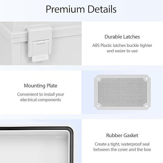 Junction Box IP65 Waterproof Dustproof ABS Plastic Enclosure, Outdoor and - Image 4