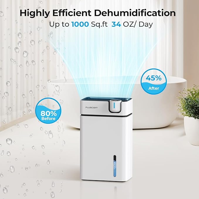 Dehumidifiers for Home, PLUSCENT 1000 Sq.ft Quiet Dehumidifier - Image 2
