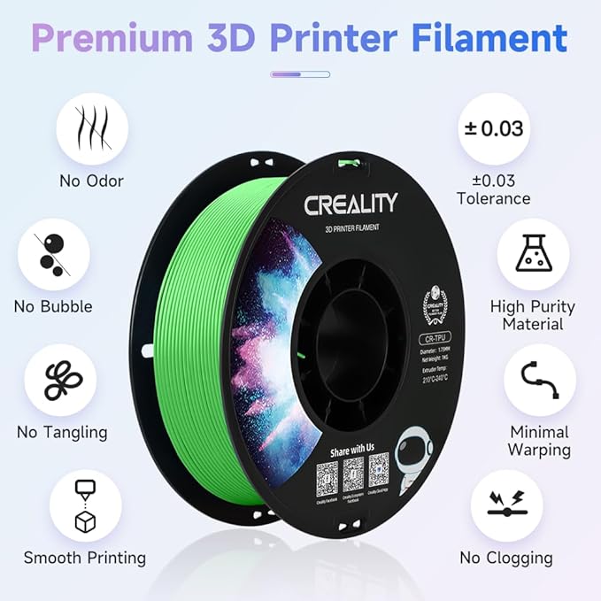 Official Creality TPU Filament, Flexible 3D Printer Filament 1.75mm, 95A Shore - Image 2