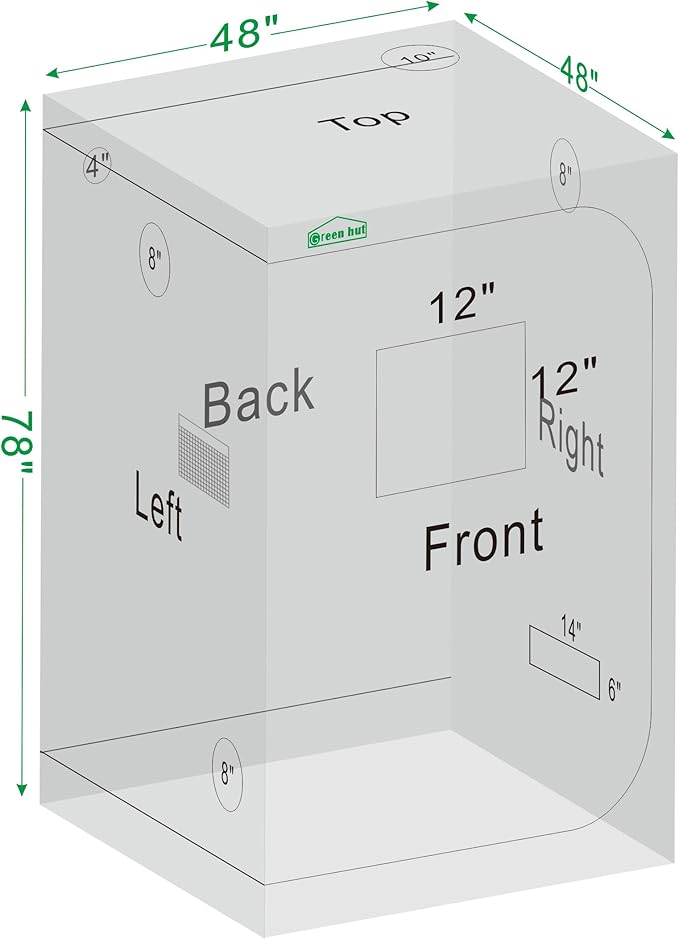 Grow Tent for Plants Indoor 48"x48"x78" Mylar Hydroponic Grow Tents Indoor Grow - Image 9