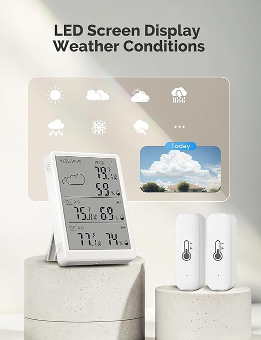 WiFi Hygrometer Thermometer 3 Pack, Digital Smart Temperature Humidity Monitor - Image 4