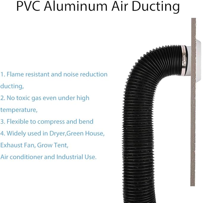 YIJUHOU 4 Inch 25FT Dryer Vent Hose, Non-Insulated Air Duct - Image 3