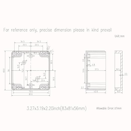 Junction Box, Zulkit Project Box IP65 Waterproof Outdoor Box ABS Plastic - Image 7