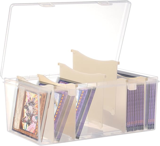 Trading Card Storage Box with 6 Dividers, Toploads Storage Box Plastic Baseball by Unknown