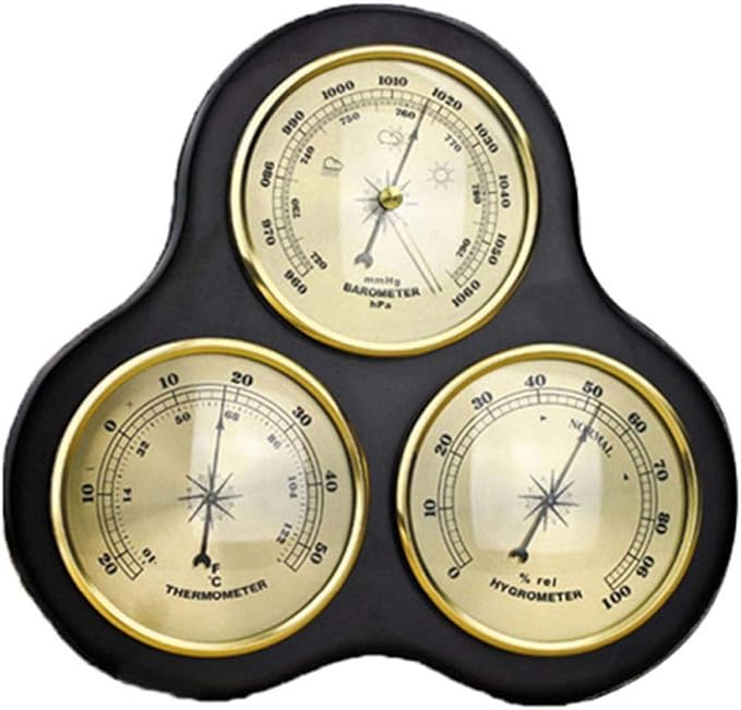 3-Piece Triangular Hygrometer Pressure Gauge Thermometer Barometer by Unknown