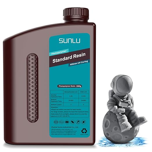 SUNLU 3D Printer Resin 2kg, Fast Curing Standard 3D Resin by SUNLU