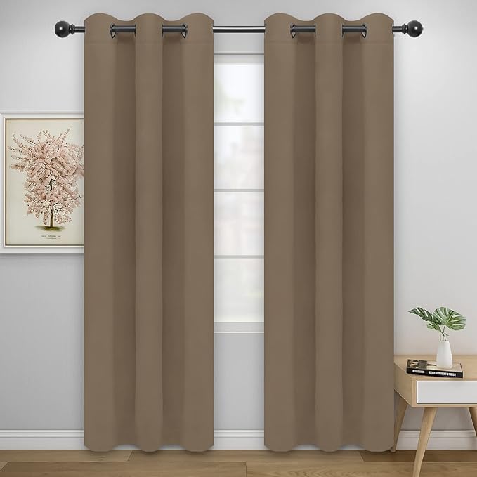 Easy-Going Blackout Curtains for Bedroom, Solid Thermal Insulated Grommet and by Easy-Going