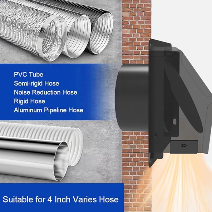 Picowe 4 Inch Dryer Vent Cover Outside, Metal Wall Vent Cover - Image 5