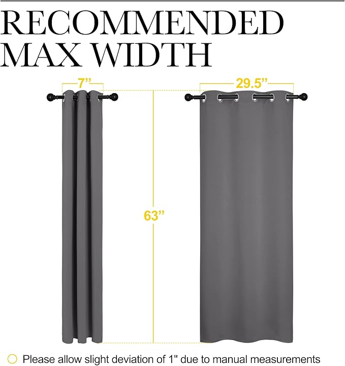 NICETOWN Grey Blackout Curtain Panels - Image 9