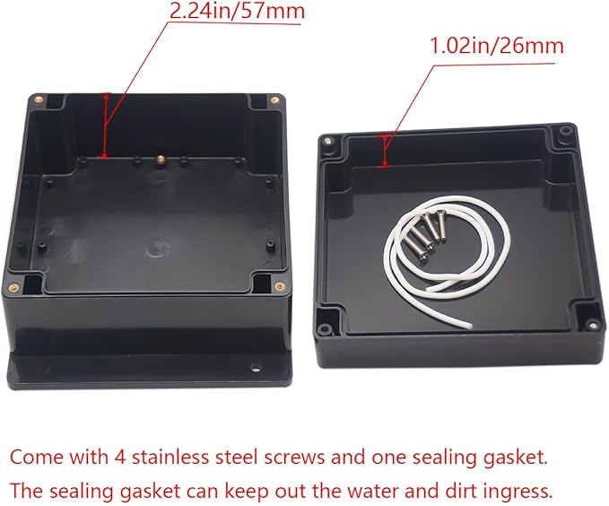 Project Box ABS Plastic Black Electrical Boxes IP65 Waterproof DIY Electronic - Image 4
