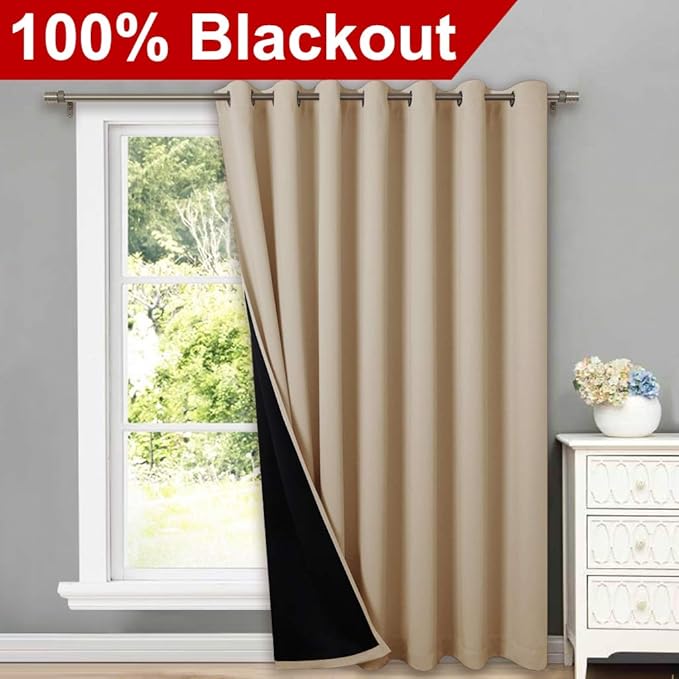 NICETOWN 100% Blackout Thermal Insulated Curtain, Noise Reducing Slider Curtain - Image 2