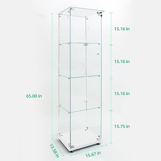 Yoluckea 4 Tiers Glass Display Cabinet - Image 2