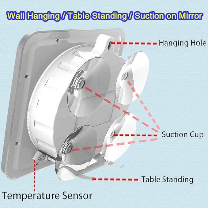 Large Waterproof Bathroom Shower Wall Clock, Big Digital Water Resistant - Image 3