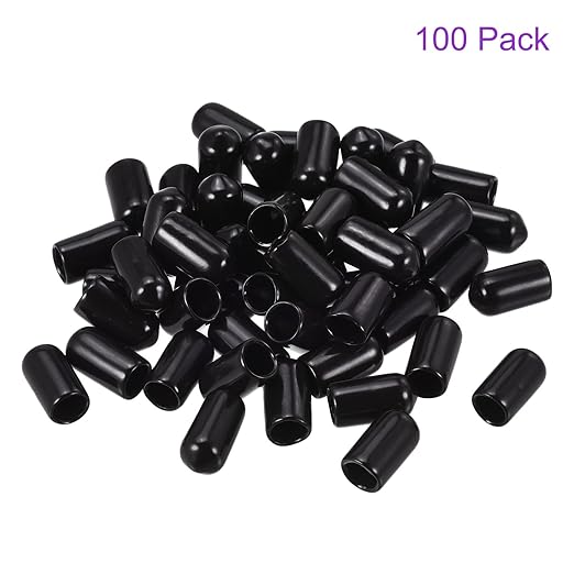 DMiotech 100 Pack 7mm ID Black Screw Thread Protectors Rubber End Caps Bolt - Image 6