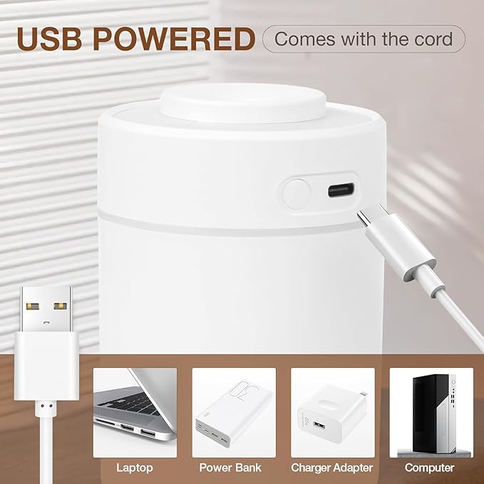 Portable Mini Humidifier, 180ml USB Cool Mist Small Humidifiers - Image 4