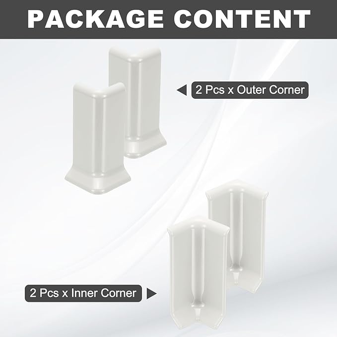 uxcell Self Adhesive Baseboard Corner Blocks, 3.23 Inch Wall Edge Corner - Image 3