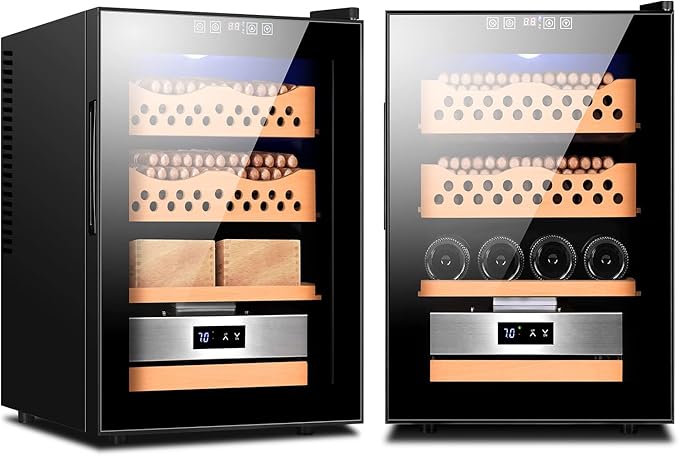 Electronic 50L Cigar Cooler Humidor, Built-in Humidification System by demcigar