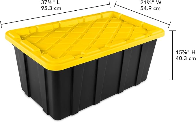 Sterilite 38 Gal Industrial Tote, Stackable Storage Bin - Image 4