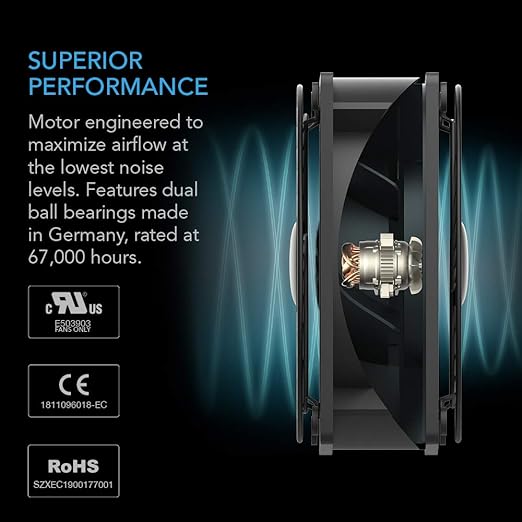 AC Infinity AXIAL 9225, Muffin Fan, 120V AC 92mm by 92mm by 25mm High Speed - Image 4