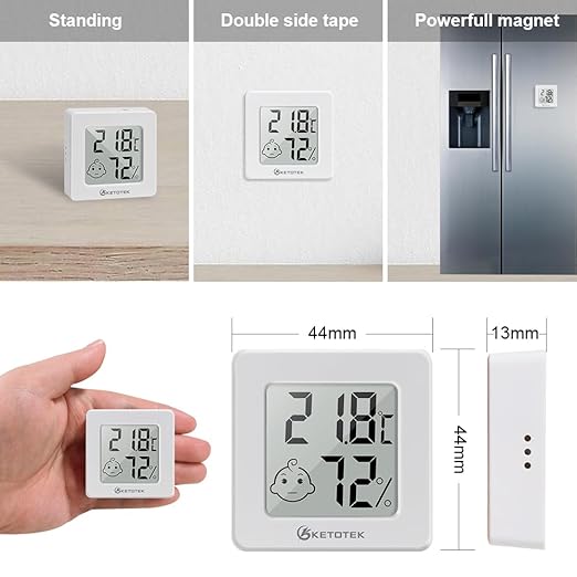 KETOTEK 2 Pack Mini Thermometer Hygrometer Indoor Humidity Monitor Digital - Image 6