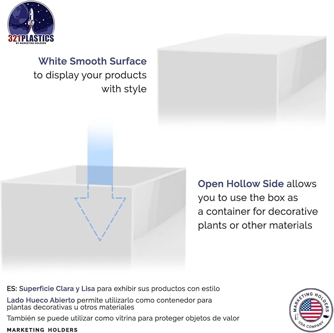 12" x 12" x 16" White Acrylic Display Box - Image 5