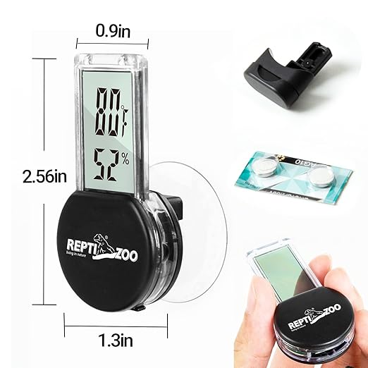 REPTI ZOO Magnetic Reptile Thermometer and Humidity Gauge, Digital LCD - Image 6
