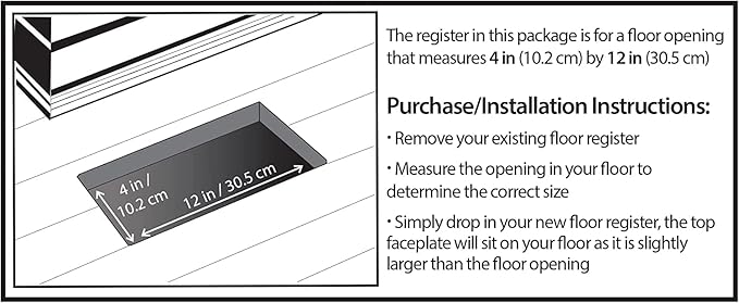 Decor Grates PL412-TA 4-Inch by 12-Inch Plastic Floor Register - Image 2