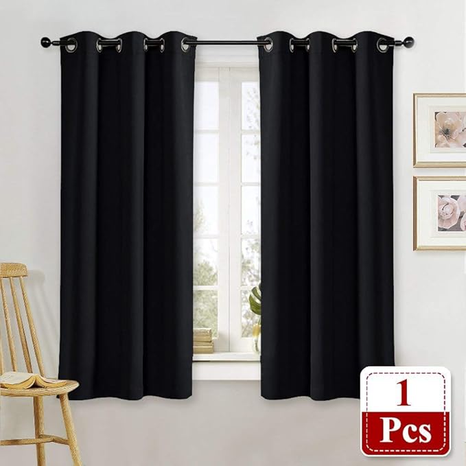 NICETOWN Black Out Curtain Panel Shade Solid Energy Efficient Eyelet Top Window - Image 2