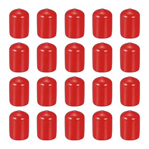 DMiotech 20 Pack 1/2" ID Red Screw Thread Protectors Rubber End Caps Bolt Covers by DMiotech