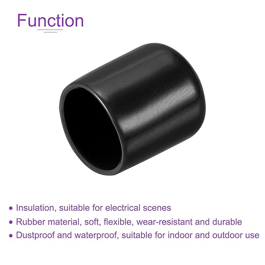 DMiotech 20 Pack 5/8" ID Black Screw Thread Protectors Rubber End Caps Bolt - Image 5
