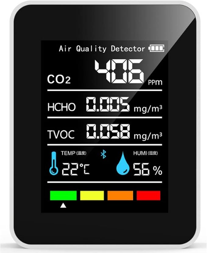 Fydun Air Quality Monitor Indoor, 5 in 1 Detector Portable Battery Operated - Image 8