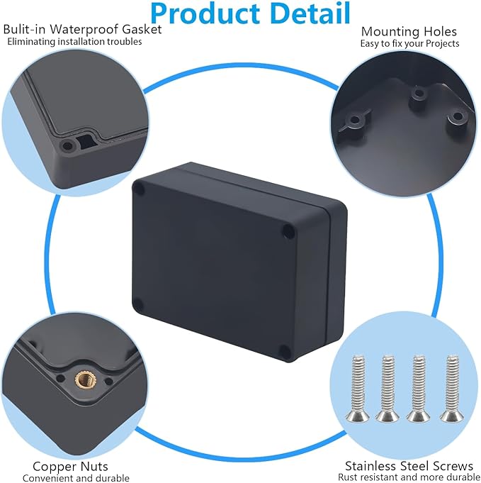 Project Box, Project Boxes Plastic Electric Project Case Junction Box Power Case - Image 7