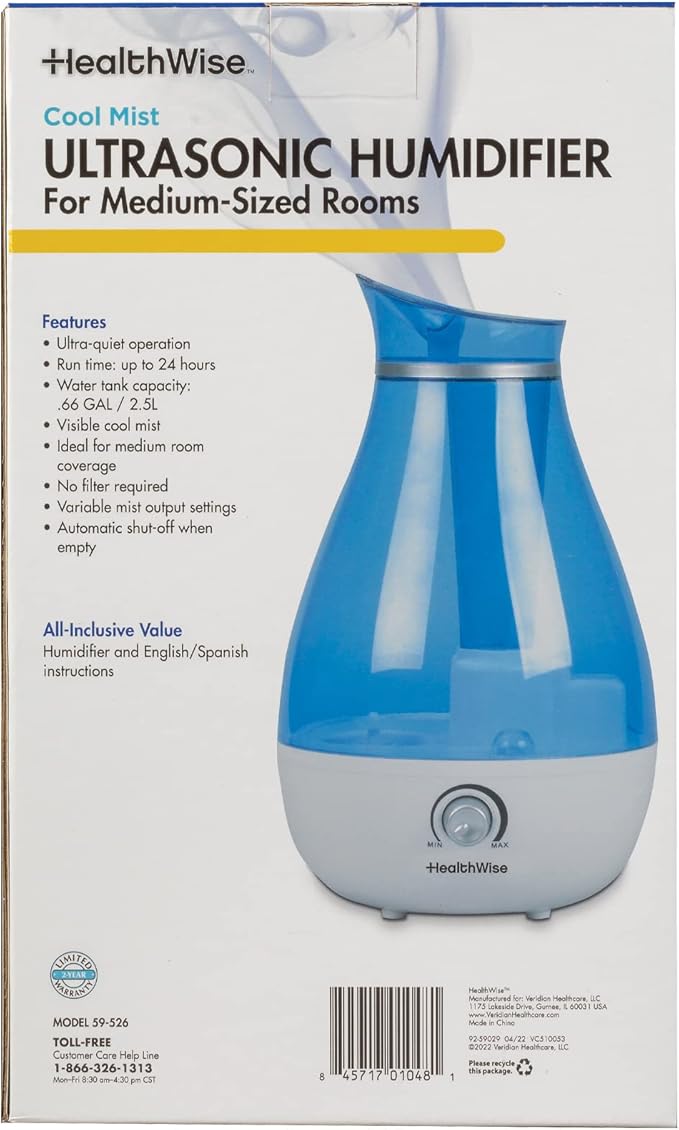 HealthWise Cool Mist Ultrasonic Humidifier | - Image 3
