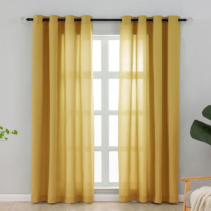 L.Z.E Non-See-Through Privacy Curtains 63 Inch Length 2 Panels Set by LZE