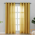 L.Z.E Light Filtering Curtains 72 Inch Length 2 Panels Set Gold Privacy by LZE