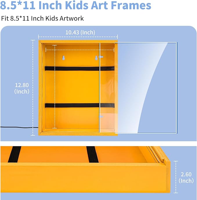 Artwork Shadow Box with LED Light, Changeable Photo Album Display & Storage - Image 6