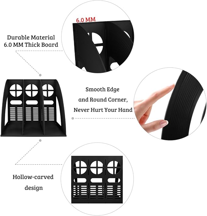 SAYEEC 2Pcs Magazine Holder Plastic File Sorter Binder Holder - Image 3