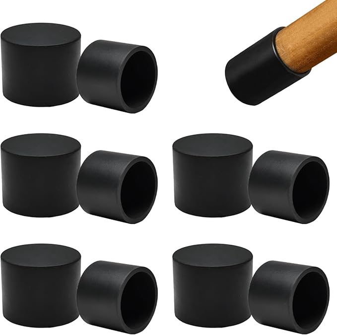 10 Pcs 1-1/8" Round Chair Leg Tips Caps, Silicone Rubber Furniture Leg Floor by BOPOREAE
