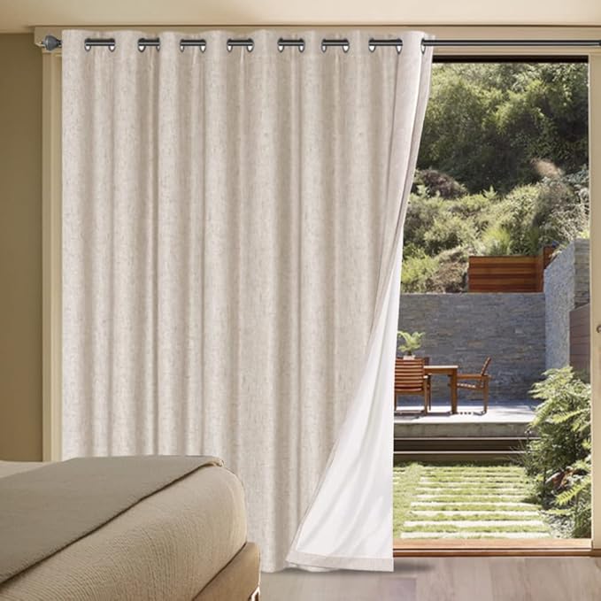 H.VERSAILTEX Linen Blackout Curtain Durable Thick Textured Linen Look 100% by HVERSAILTEX