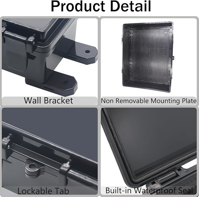 Junction Box, Hinged Black Clear Cover IP67 Waterproof ABS Project Box - Image 4