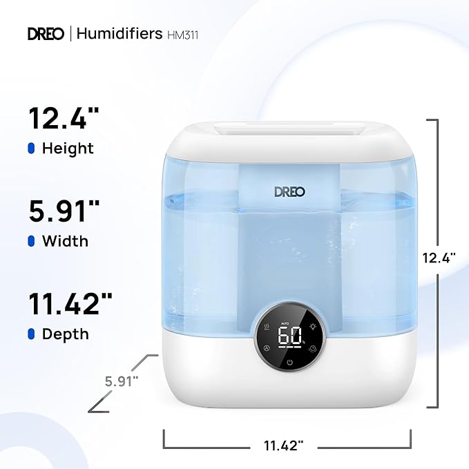 DREO 6L Top Fill Humidifiers for Bedroom, 60H Runtime 28 dB Quiet Supersized - Image 8