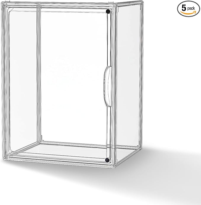Clear Acrylic Display Case, Super Large Stackable Storage Bins Magnetic by HOYOJA