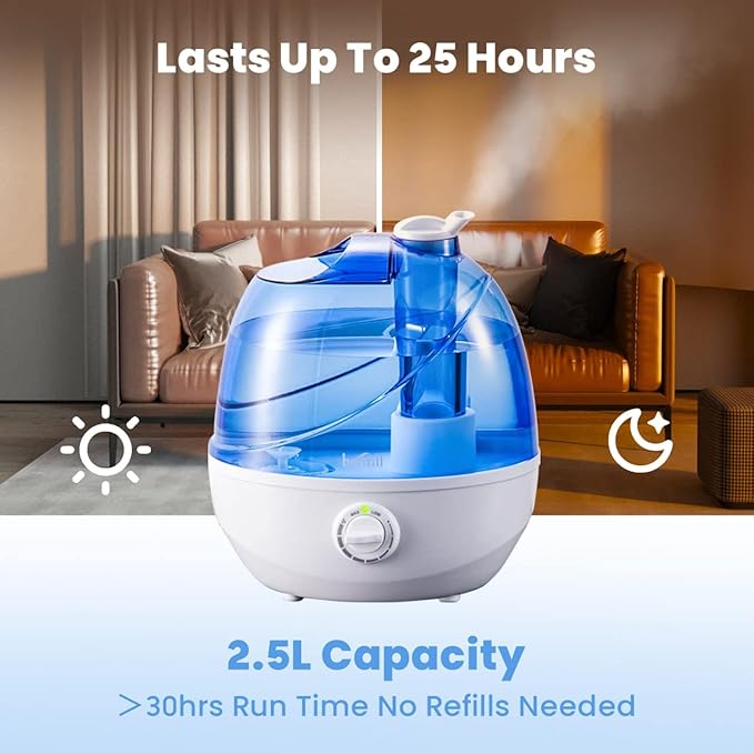 Cool Mist Humidifiers for Bedroom & Large Room Quiet Ultrasonic Air Humidifier - Image 8