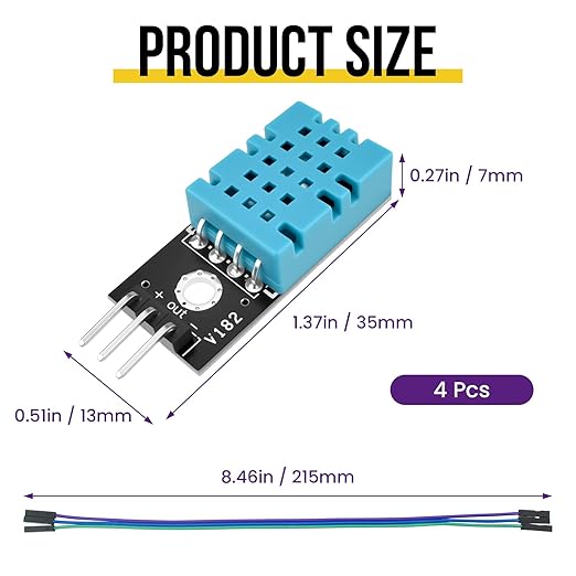 4Pcs DHT11 Digital Temperature Humidity Sensor Module - Image 2