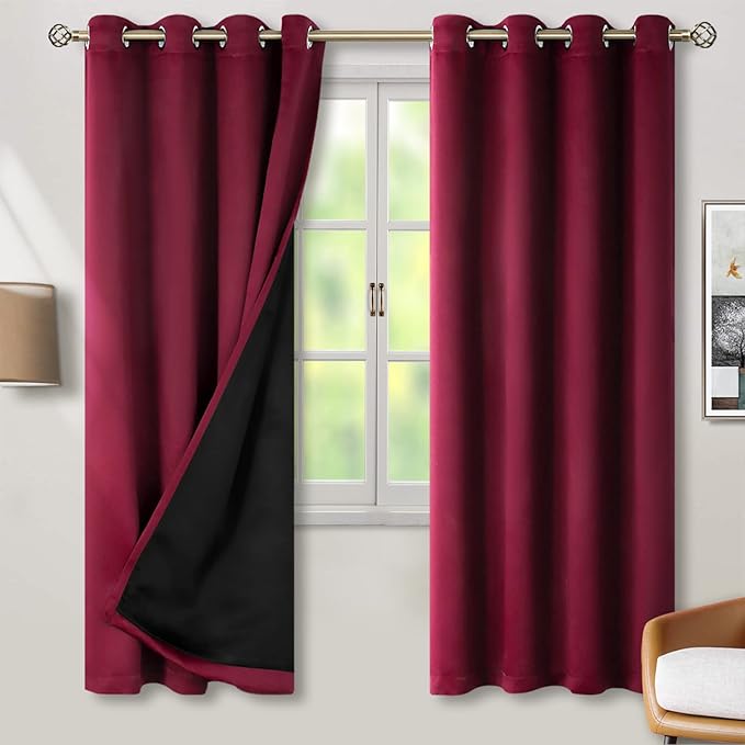 BGment Thermal Insulated 100% Blackout Curtains 72 Inch Length 2 Panels by BGment